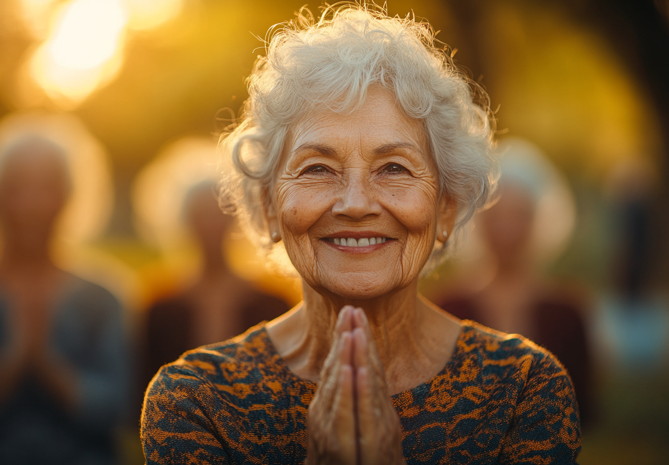 Групове заняття йогою для старшого віку